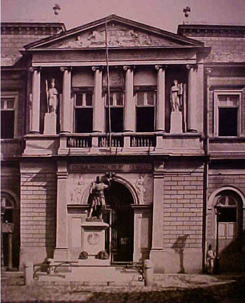 escola nacional de belas artes, projeto de grandjean de montigny, foto por marc ferrez, 1891.